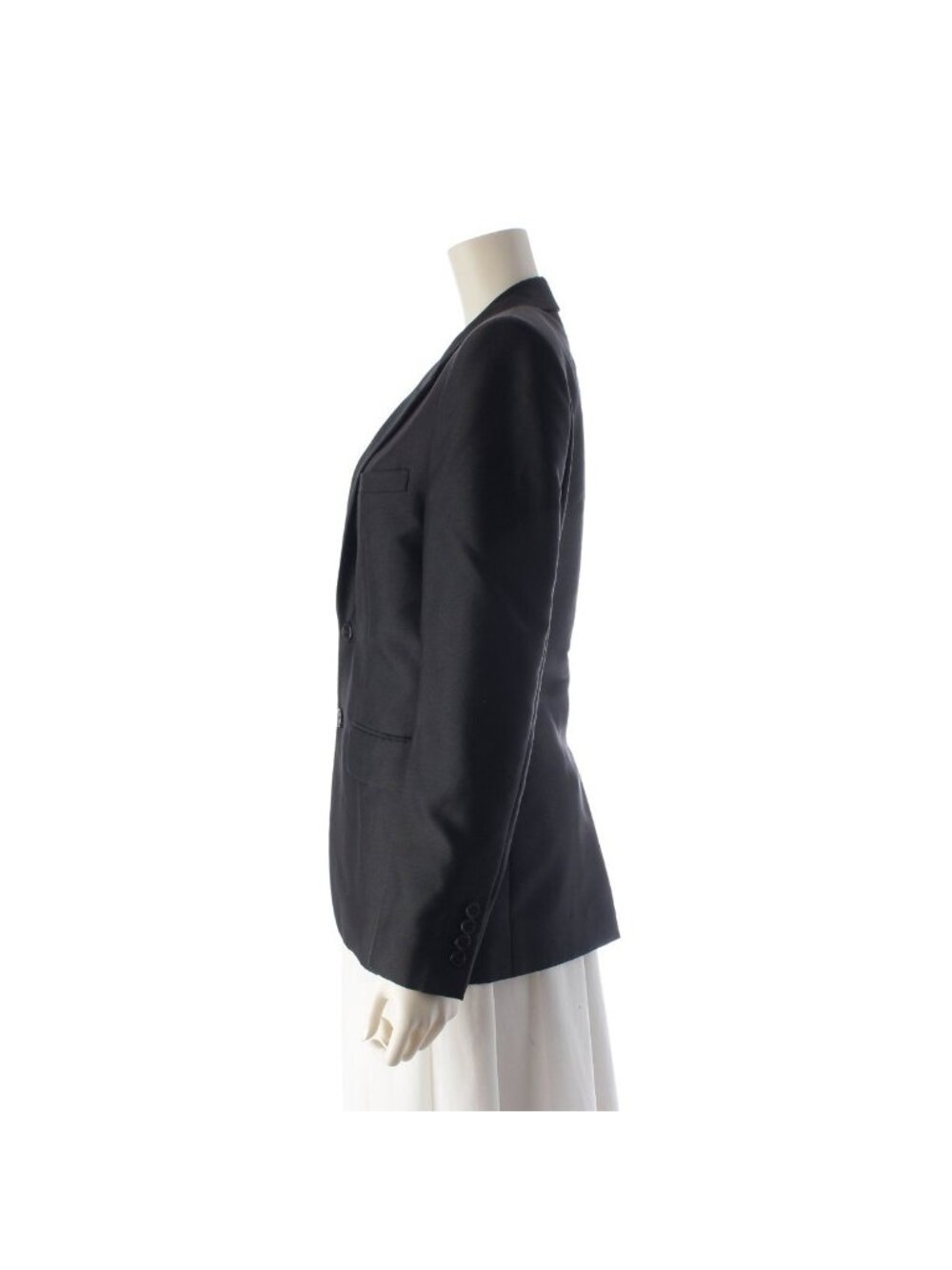 Saint Laurent Edie Era Pea Coat Terra Jacket Black 44 - Picture 3 of 10